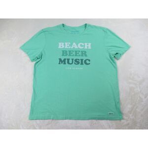 Life Is Good Shirt Mens‎ Extra Large Green Beach Beer Music Crusher Lite